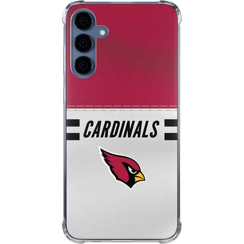 NFL Arizona Cardinals White Striped Galaxy A35 5G Clear Case
